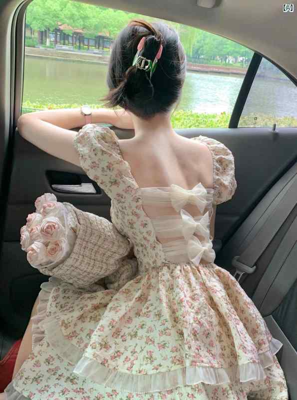 アーバンファッション　ファッション　モダン プリンセス スパイシー 花柄 ドレス 背中 リボン ふわふわ ケーキ