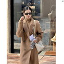 レディース ファッション レディース オシャレ コーデ 春 秋 冬 cml 財閥 40 キャメル ベルベット トップ無 染色 生 右 肩 ロング 両面 コート ...