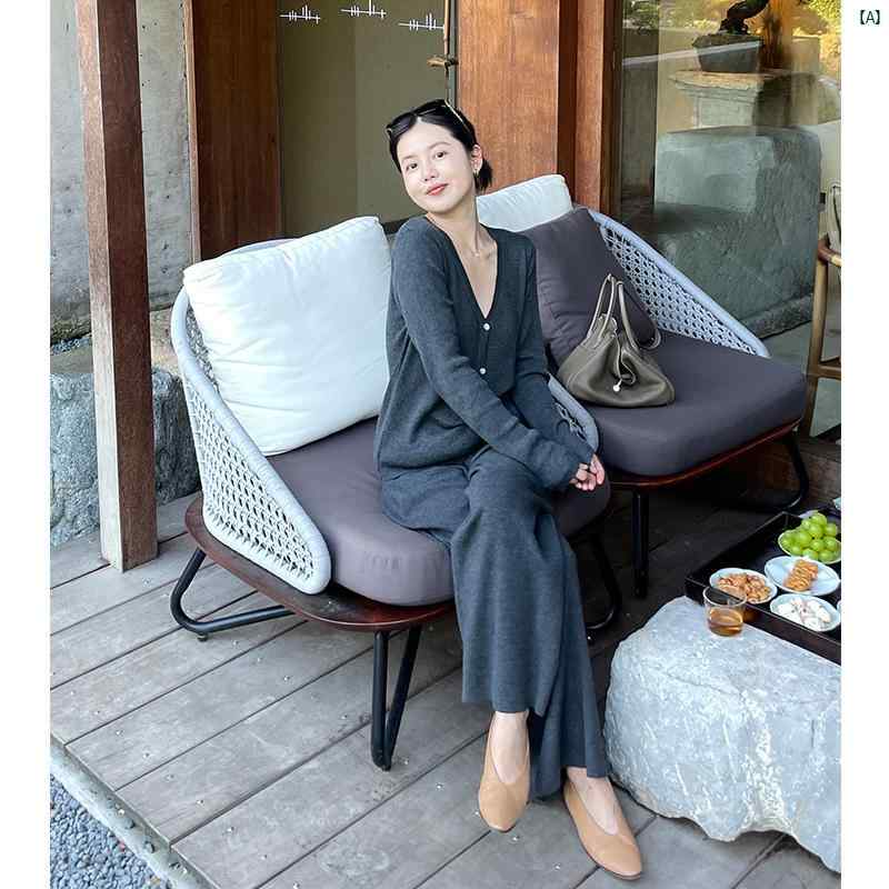 レディース　ファッション　レディース　オシャレ　コーデ　春　秋　冬 cml 心温まる 春 B 対応 ニット 3点 セット たり おしゃれ ワイド パンツ ミドル丈 スーツ