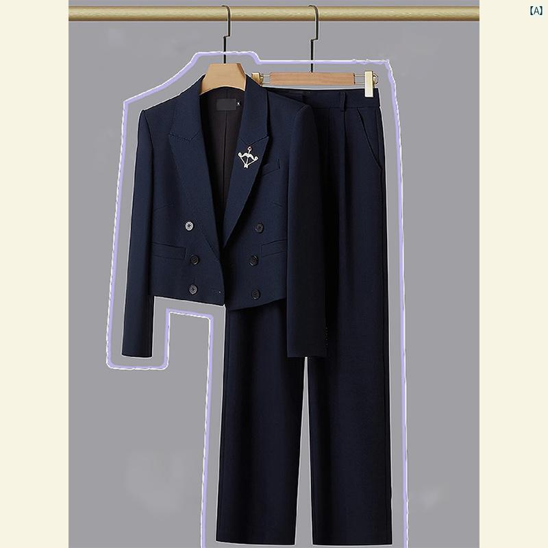 秋服装 高級 ビッグ ネーム 塩系 カジュアル プロ 通勤 スーツ ブラック パンツ 完全 セット 組み合わ..