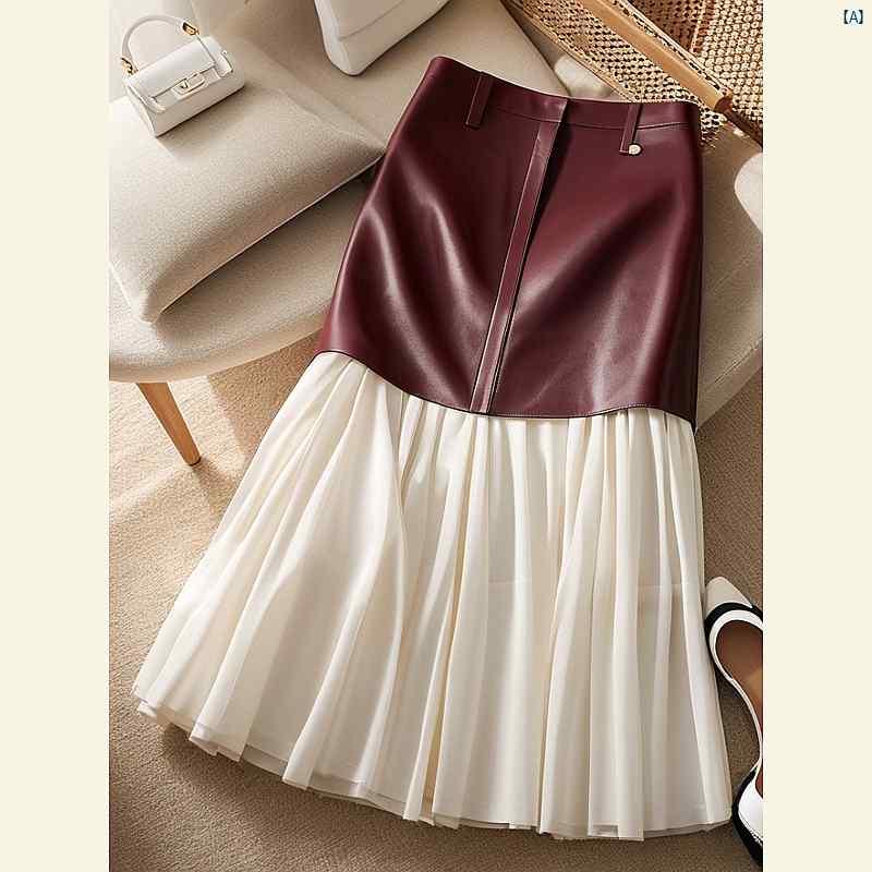 高級感 アンカー レッド 衣装 非常 見栄え 良い Aラインイン アンブレラ スカート 秋 レディース シッ..