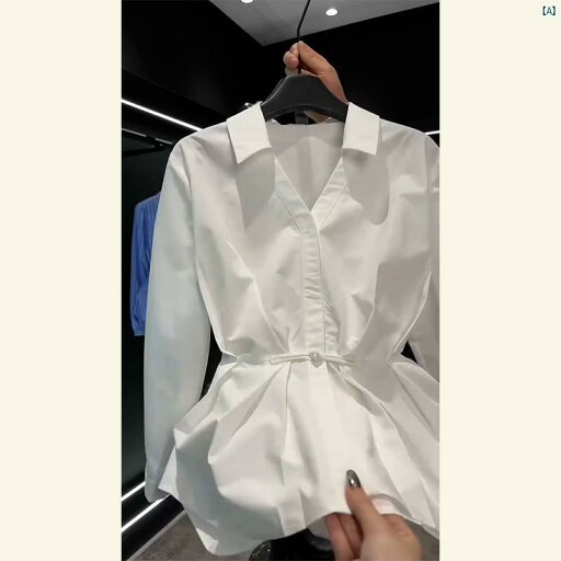韓国 ハイエンド トップス ユニーク 美しい レディース ホワイト ウエスト シャツ 韓国 ハイエンド トップス ユニーク 美しい レディース ホワイト ウエスト シャツ
