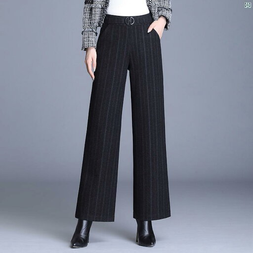 レディース ファッション コーデ 春 夏 秋 ストライプ シンプル ファッション ウール 九分丈 ワイド レッグ パンツ レディース 秋冬 ハイウエスト 耐久性 ウエスト 通勤 レディース ファッション コーデ 春 夏 秋 ストライプ シンプル ファッション ウール 九分丈 ワイド レッグ パンツ レディース 秋冬 ハイウエスト 耐久性 ウエスト 通勤