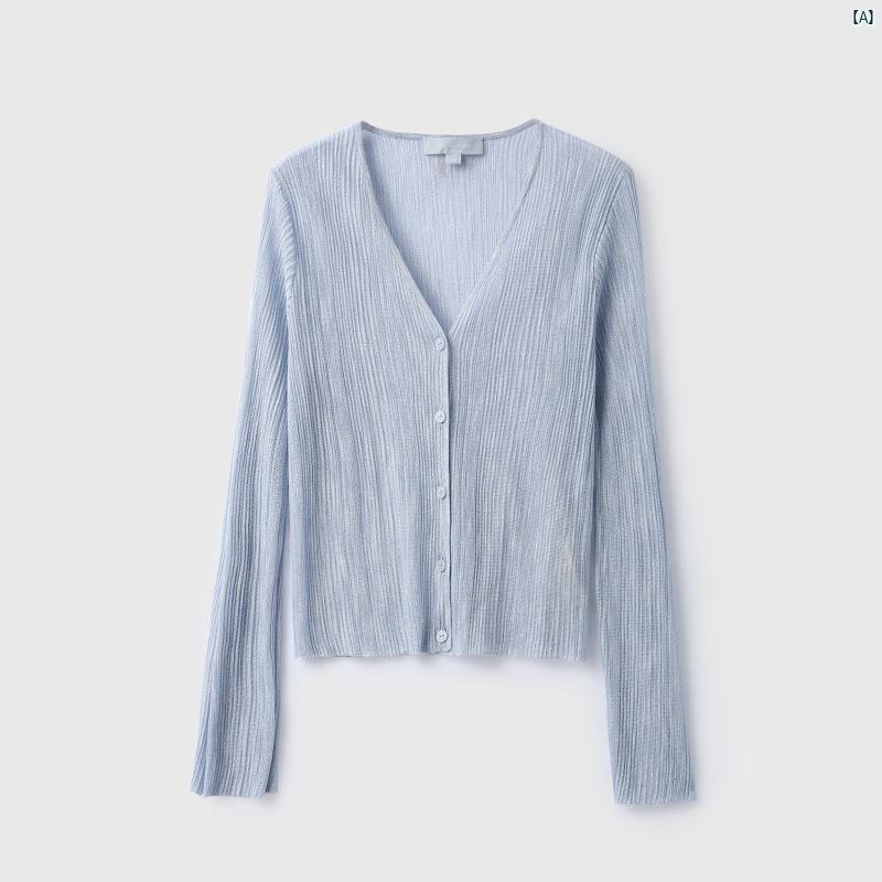 レディース　ファッション　コーデ　春　夏　秋 ZZ 0522215 薄手 快適 ～ 立体 感 32 番手 ニット 冷感 シャツ スリム カーディガン