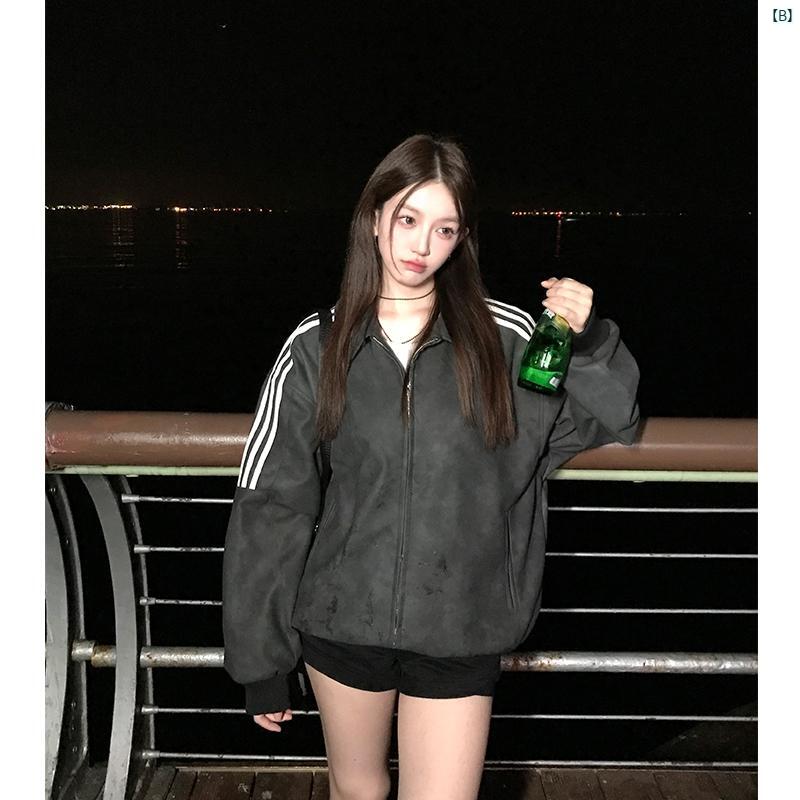 レディース　ファッション　コーデ　春　夏　秋 ANDEARDI アメリカン レトロ レザージャケット レディース 春秋 ストリート カップル ジャケット トップ