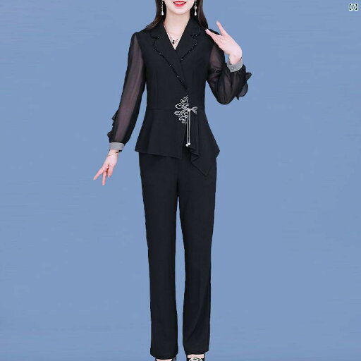 レディース ファッション コーデ 春 夏 秋 Xuanzi プロ スーツ レディース 春秋 ママ 小柄 ハイエンド 2点セット レディース ファッション コーデ 春 夏 秋 Xuanzi プロ スーツ レディース 春秋 ママ 小柄 ハイエンド 2点セット