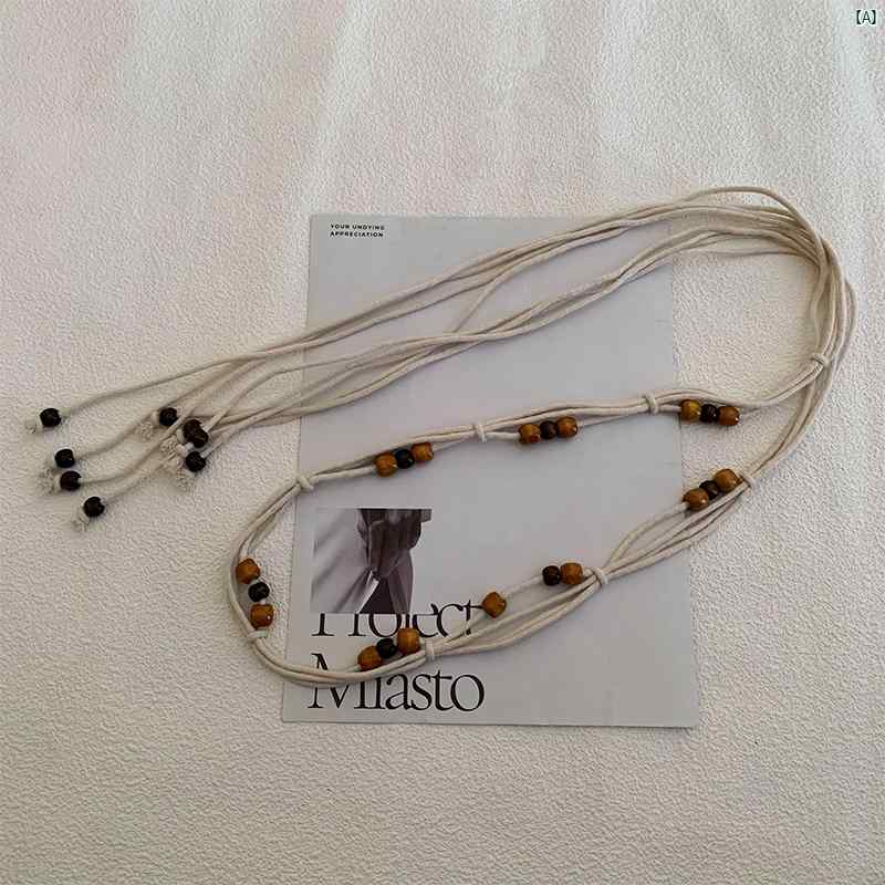 レトロ ボヘミアン 編組 ウエスト ロープ レディース チェーン エスニック スカート アクセサリー ベルト