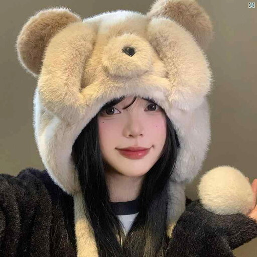 かわいい 顔覆う クマ ぬいぐるみ 帽子 レディース 秋冬 暖かい 耳保護 ロシア 顔 小柄 防寒 かわいい 顔覆う クマ ぬいぐるみ 帽子 レディース 秋冬 暖かい 耳保護 ロシア 顔 小柄 防寒