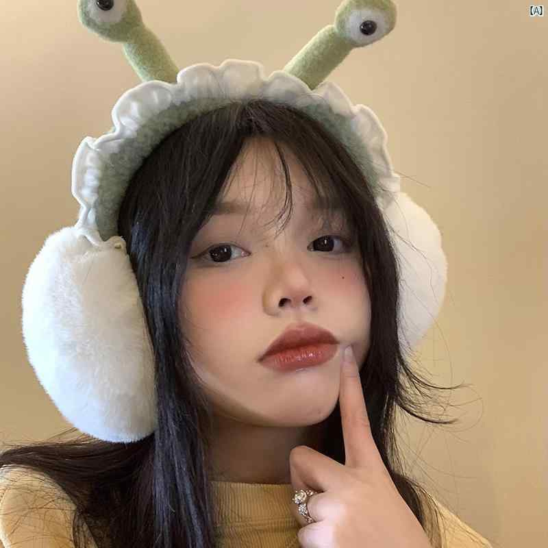 冬 レディース かわいい ぬいぐるみ イヤーマフ おしろ 毛皮 防寒性 暖かい 折りたたみ 可能 イヤーウ..