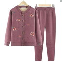 レディース ファッション 大歳 マダム コーデ 春 夏 秋 レディース 秋冬 ベルベット サーマル 下着 セット 厚手 カーディガンおばあちゃん 老婦歳 服