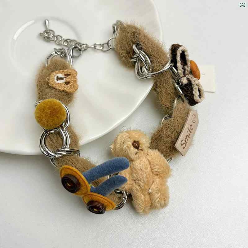 Y2K ファッション 2000 レトロ クマ ウサギ ネックレス レディース ライト 高級 スプライシング チェーン 鎖骨 秋 冬 チョーカー