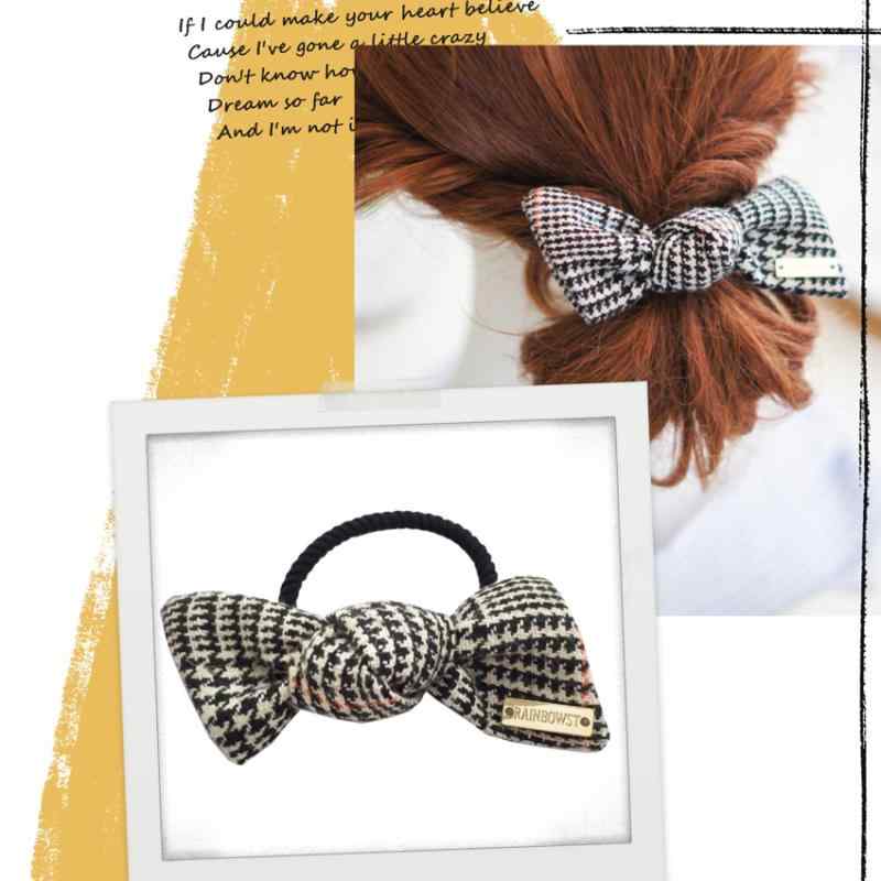 レディース　ファッション　コーデ　春　夏　秋　ファッション小物 韓国 文学 千鳥格子 生地 ヘッド バ..