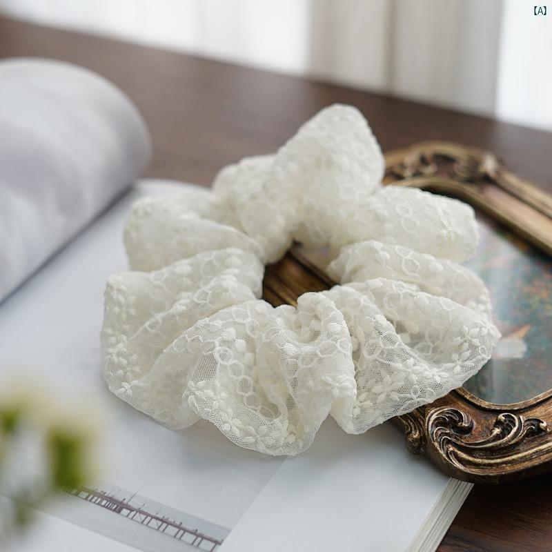 レディース　ファッション　コーデ　春　夏　秋　ファッション小物 高級 かわいい 森 フェアリー ポニーテール サークル 持つ レディース フランス ファッション ホワイト レース ヘア バンド