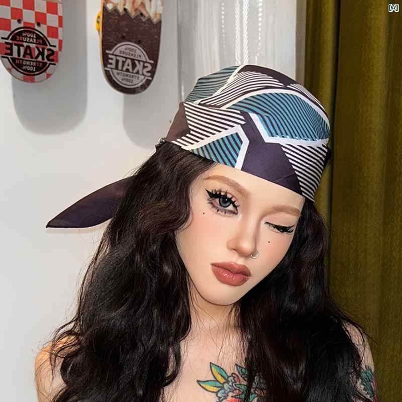 レディース ファッション コーデ 春 夏 秋 ファッション小物 Youxi Island アメリカン レトロ ストライプ ヘッド スカーフ メンズ ヒップ ホッ...