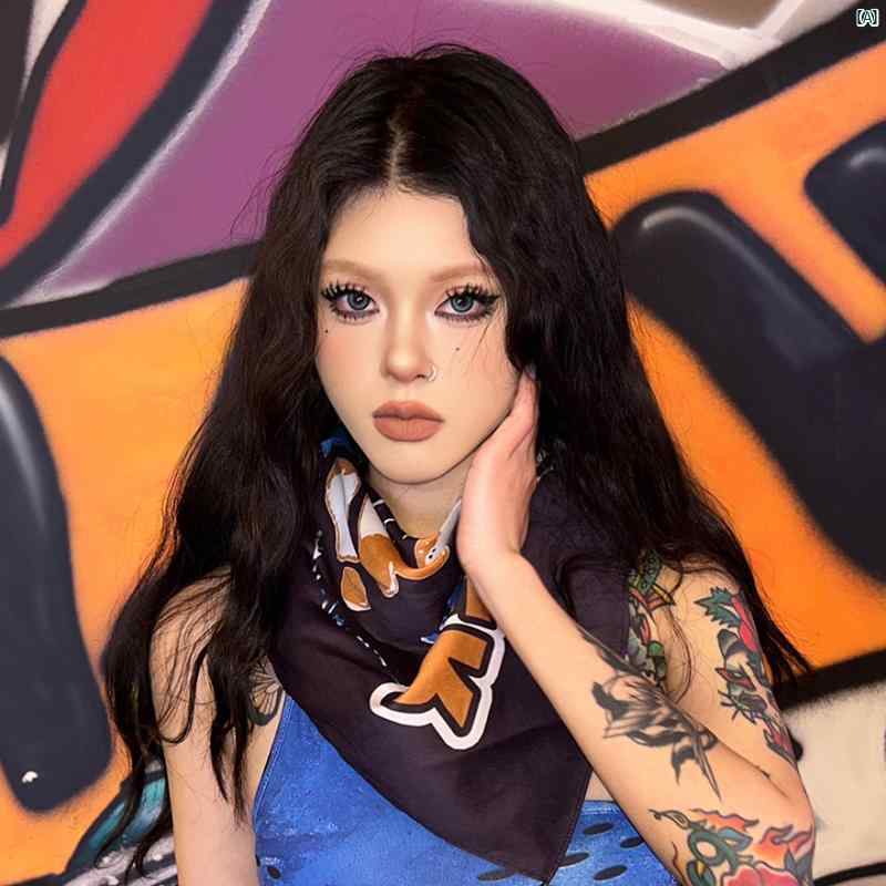 レディース　ファッション　コーデ　春　夏　秋　ファッション小物 Youxi 島 アメリカン レトロ カレッジ ユニセックス コットン スクエア スカーフ レディース 音楽 祭