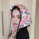 レディース ファッション コーデ 春 夏 秋 ファッション小物 Youxi 島 優しい フランス 牧歌的 海辺 休暇 写真 ターバン 夏 ピンク スカーフ 正方...