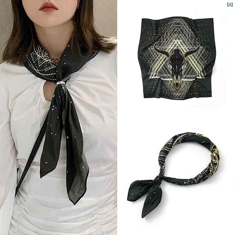 レディース ファッション コーデ 春 夏 秋 ファッション小物 Youxi Island スカーフ 小柄 ショール アメリカン レトロ スクエア レディース 春...