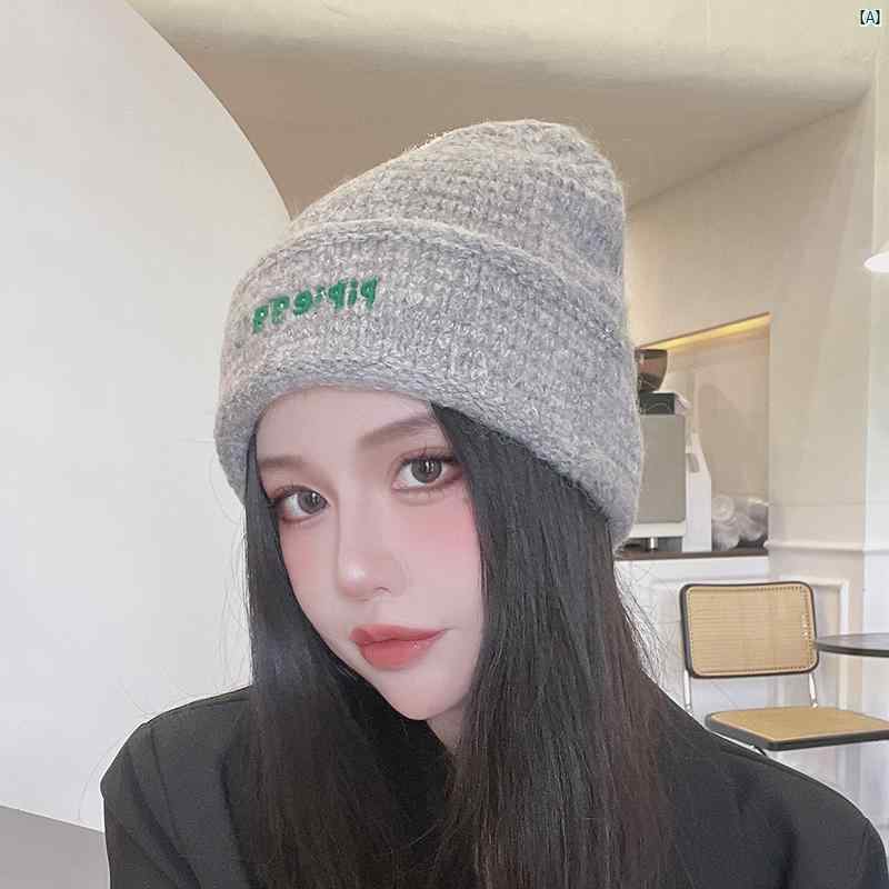 楽天プライムズ商店レディース　ファッション　コーデ　春　夏　秋　ファッション小物 Youxidao 顔 見せ 小柄 帽子 レディース 秋冬 アメリカン レター グリーン ストリート ダンス ニット ウール 男性