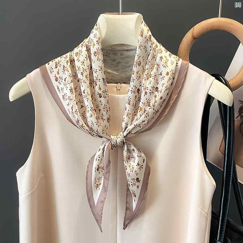 レディース　コーデ　ファッション小物 大きい 菱形 小柄 正方形 スカーフ 春秋 夏 レディース 三角形 細長い シャツ ネック プロテクター 首 装飾 ネクタイ 付き