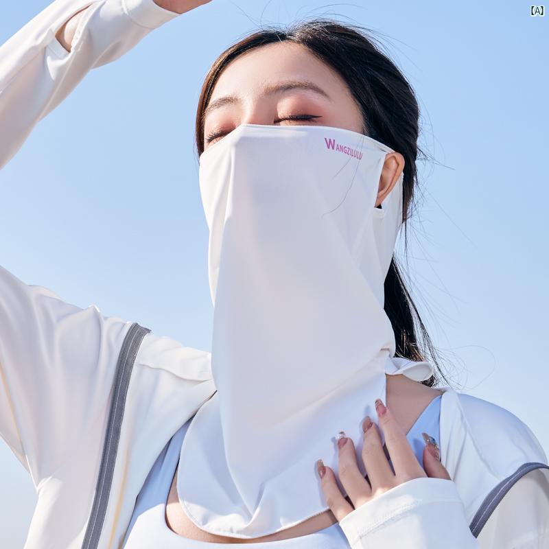 レディース コーデ ファッション小物 夏 日焼け防止 マスク ベール メンズレディース 屋外 フルフェイス ネック プロテクター 薄氷 イヤリング カバー