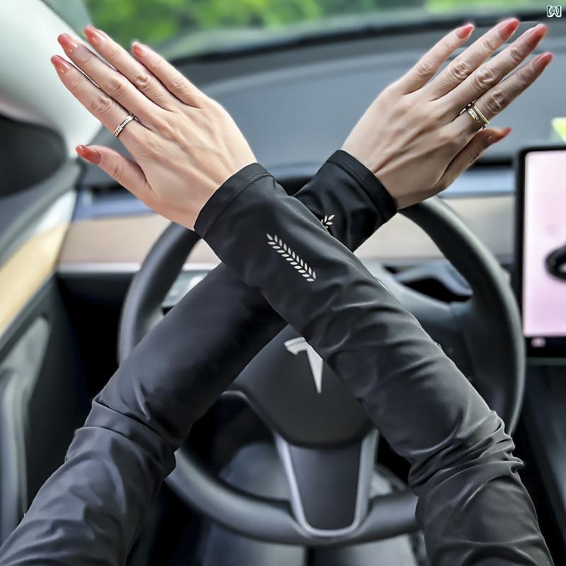 レディース コーデ ファッション小物 夏 メッシュ 冷感 日焼け防止 ハンド スリーブ 長袖 手袋 メンズレディース サイクリング 釣り 腕 保護 薄手 たり