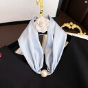 レディース コーデ ファッション小物 パール 磁気 バックル ネックレス 小柄 長い スカーフ レディース グレー 春秋 薄手 ネック プロテクター シャツ 装...