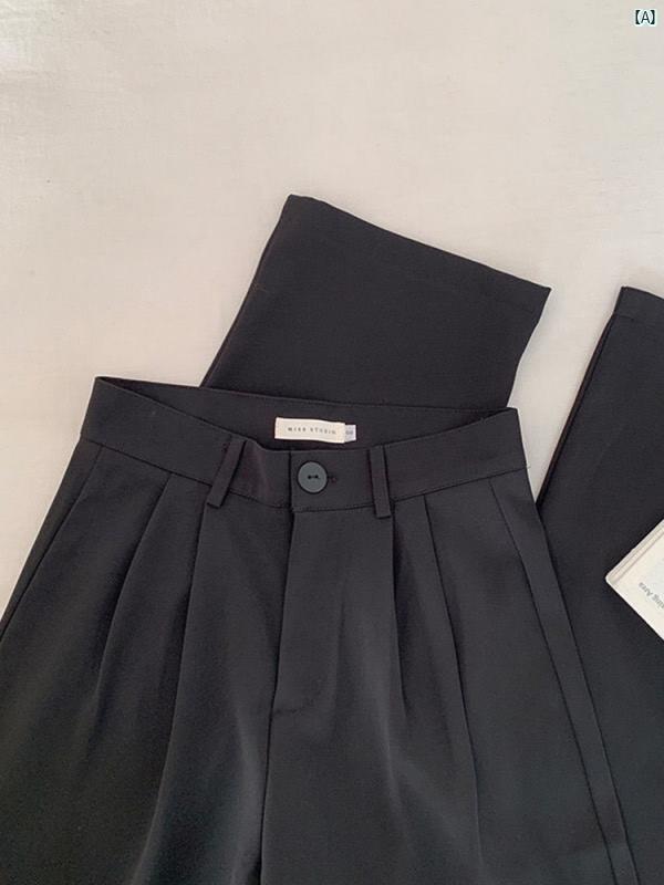 レディース ストレート チューブ ハイウエスト モップ パンツ