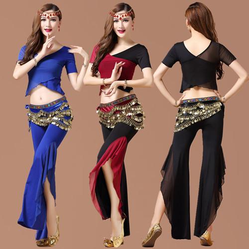 ベリーダンス スーツ インド ダンス パフォーマンス 練習 スプライシング