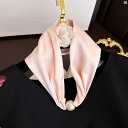レディース コーデ ファッション小物 磁気 バックル パールネックレス 小柄 長い スカーフ レディース ピンク 春秋 薄手 ネック ガード 装飾