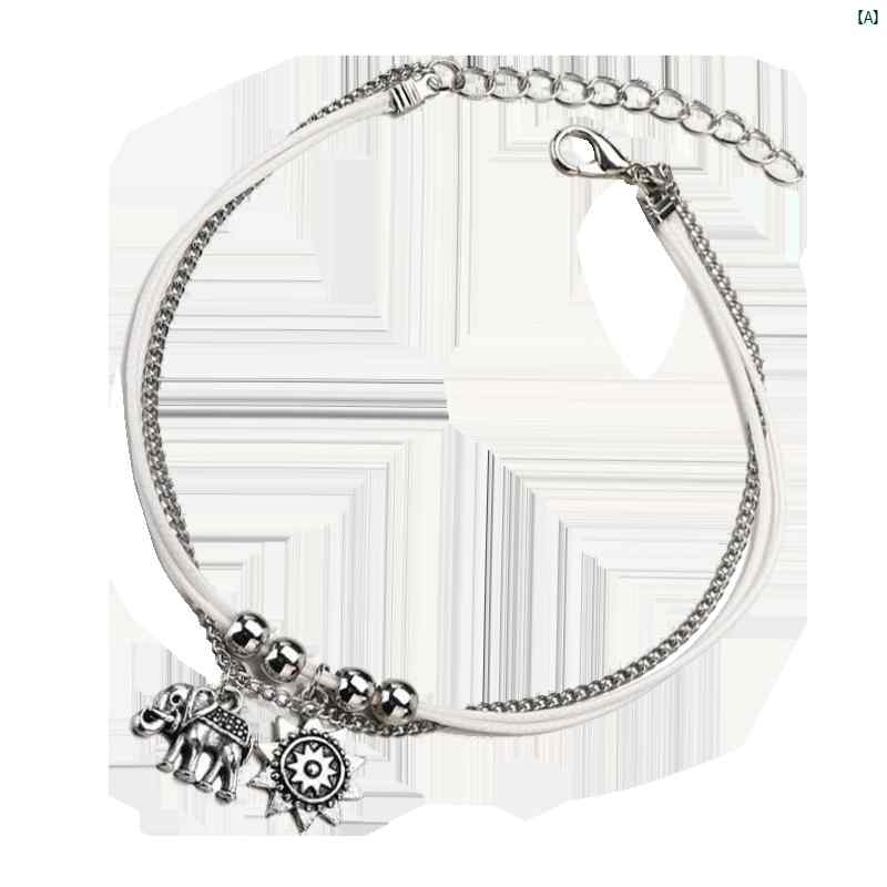 レディース アンクレット 編組 ロープ ビーチ 休暇 タイ 象 男子 ガールズ カップル