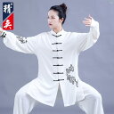 Jingyi 太極拳 スーツ レディース グラデーション 縁起 良い 雲 プリント 練習 武道 パフォーマンス 男性 春秋