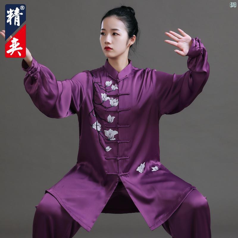 Jingyi 太極拳 服 レディース ハイエンド 手描き 練習 男性 武術 パフォーマンス トレーニング 春秋