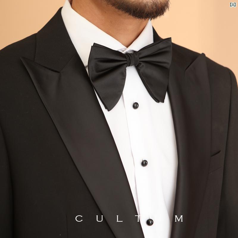 紳士 フォーマルドレス 蝶 ネクタイ ギフト ボックス メンズ ソリッドカラー ハイエンド ノット 花婿 付添歳 襟 結婚式 パーティー ビジネス(4)