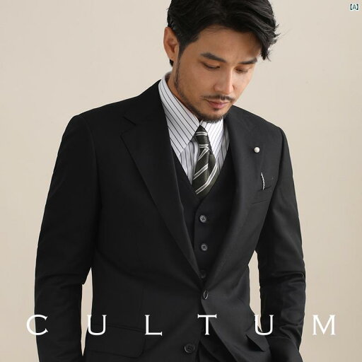 CULTUM 100 番手 梳 毛 ウール ダブル スリット ビジネス カジュアル スーツ メンズ スリーピース フォーマルスーツ CULTUM 100 番手 梳 毛 ウール ダブル スリット ビジネス カジュアル スーツ メンズ スリーピース フォーマルスーツ