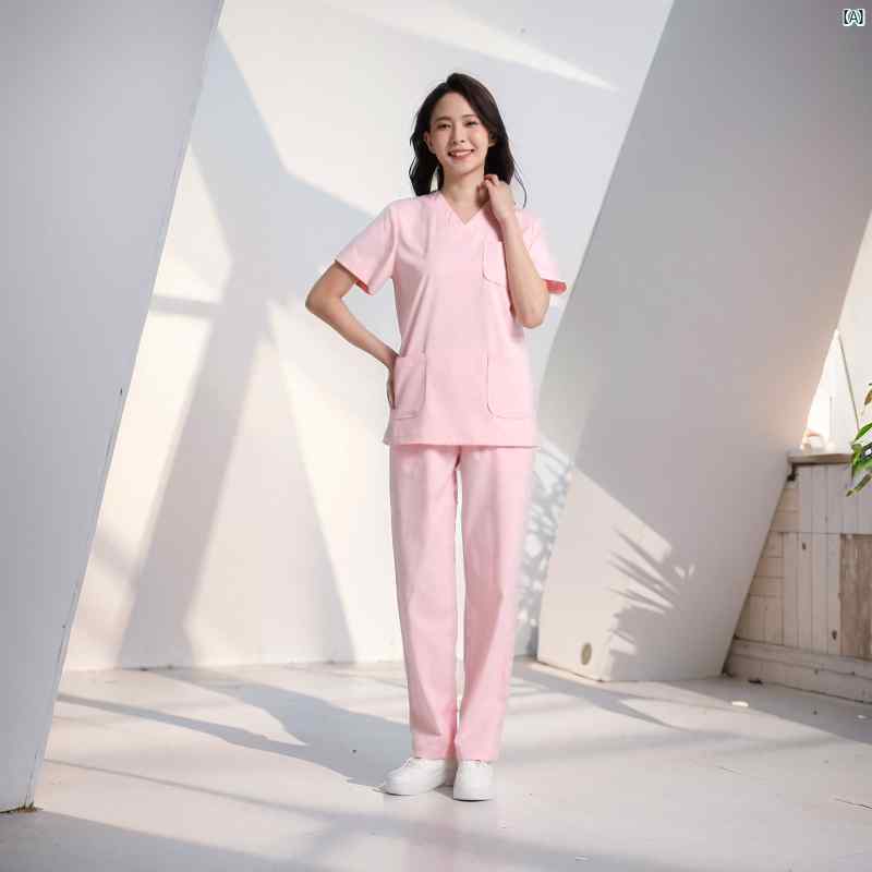 韓国 歯科 病院 医師 スクラブ ユニフォーム ナース 分割 セット 手洗い ガウン 手術用 伸縮性 速乾