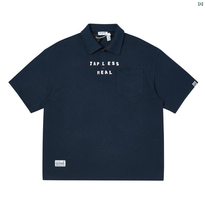 メンズ　コーデ　ファッション　春　秋　夏 zlmeet 男女同 夏 半袖 クラシック レター ポロシャツ たり..