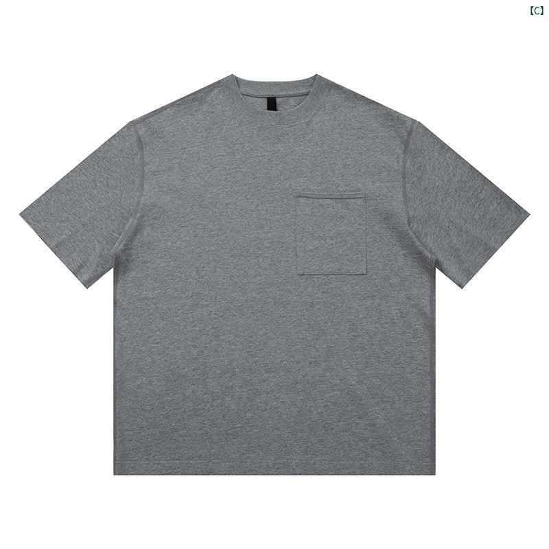メンズ　コーデ　ファッション　春　秋　夏 zlmeet メンズレディース 夏 ラウンドネック ポケット 半袖 テクスチャー シンプル カップル カジュアル Tシャツ イン