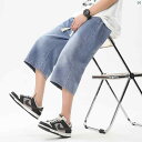 メンズ ファッション コーデ 男性 オシャレ 夏 ティーンエイジャー 15歳 ジーンズ クロップド パンツ 薄手 カジュアル ショート 学生 大きい 子供 男子 ミディアム