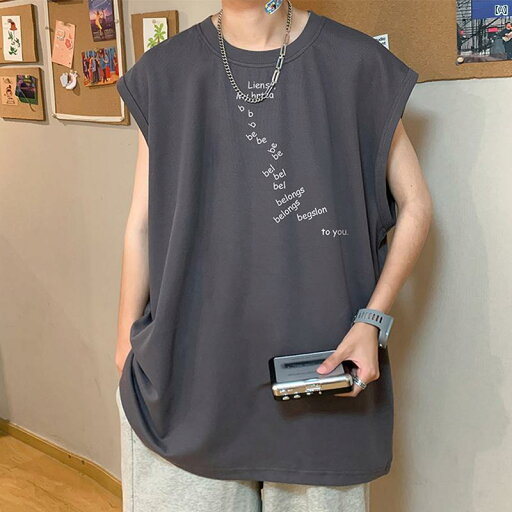 メンズ ファッション コーデ 男性 オシャレ コットン ベスト メンズ 夏 アメリカン プリントノースリーブ Tシャツ メンズカジュアル スポーツ チョッキ トップ メンズ ファッション コーデ 男性 オシャレ コットン ベスト メンズ 夏 アメリカン プリントノースリーブ Tシャツ メンズカジュアル スポーツ チョッキ トップ
