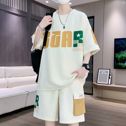 メンズ ファッション コーデ 男性 オシャレ 男子用 カジュアル スポーツ スーツ 夏 学生 Tシャツ 半袖 ショーツセット メンズ ファッション コーデ 男性 オシャレ 男子用 カジュアル スポーツ スーツ 夏 学生 Tシャツ 半袖 ショーツセット