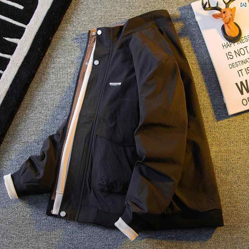 メンズ ファッショオン オシャレ カジュアル 男性 チェック柄 質感 防風 スタンドカラー ジャケット メンズ 春秋 高級 ワークジャケット