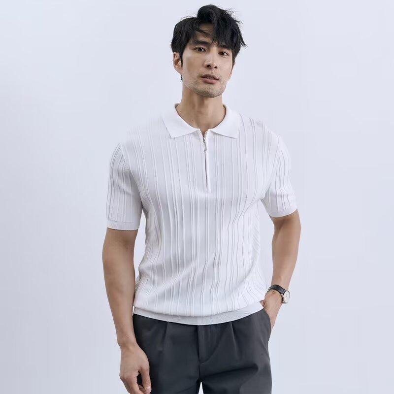 ・カテゴリ: POLOシャツ・スタイル: 韓国風カジュアル・主な素材: ポリエステル96%以上・袖丈: 短袖・シルエット: ゆったり・柄: 無地・加工: 水洗・厚み: 薄手・ディテール: ジッパー装飾・機能: アイロン不要・カラー展開: 白、黒・サイズ展開: M、L、XL、2XL、3XL