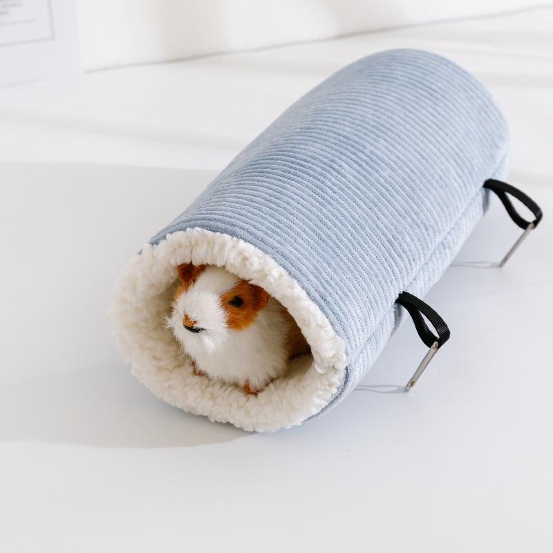 小型ペット 吊り床 冬用 保暖 厚手 毛布 綿 巣 ハムスター フェレット リス フクロモモンガ 対応 ケージ ハンギング ピンク グリーン ブルー フワフワ 暖か素材