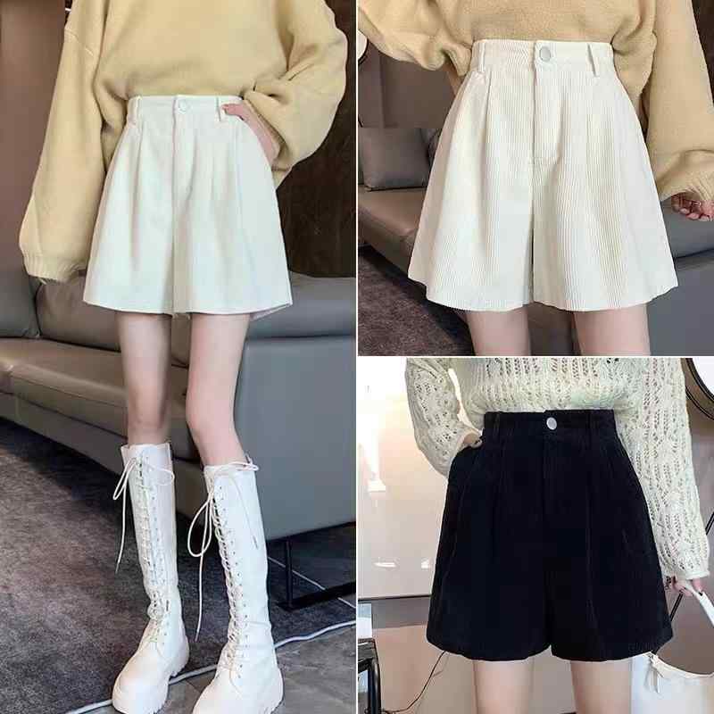 ワイドパンツ 女性用 秋冬 ゆったり コーデュロイ スウェットパンツ ハイウエスト 直筒 軽量 伸縮性 ブラック アイボリー コーヒー色 ゆったりシルエット 韓流スタイル 日常用