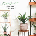 【送料無料_b】人工 観葉植物 フェイクグリーン インテリア 造花 テーブルヤシ ペーパー ポット アロエ アガベ セメント ポット