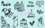 【メール便送料無料】スタンプ　クリスマス　くつ下 ミニサンタ カードや包装に