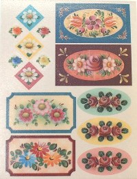 ギフトシール フラワー トールペイント風 エンボス調