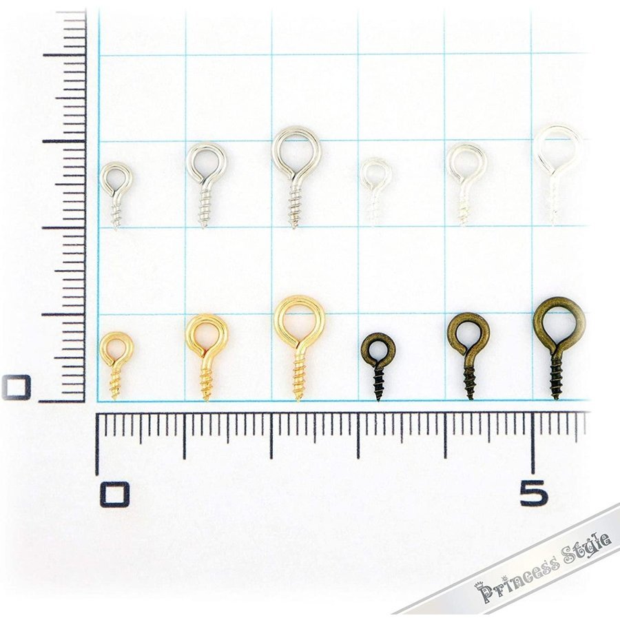ヒートン 8mm 10mm 12mm 12マスケース入り ロジューム シルバー ゴールド アンティ...