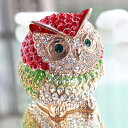リーフクリスタルオウル ふくろうのジュエリーボックス(レッド) 宝石箱 ピィアース PIEARTH 贈り物 結婚祝い ブライダルギフト 喜寿 米寿 還暦 クリス...