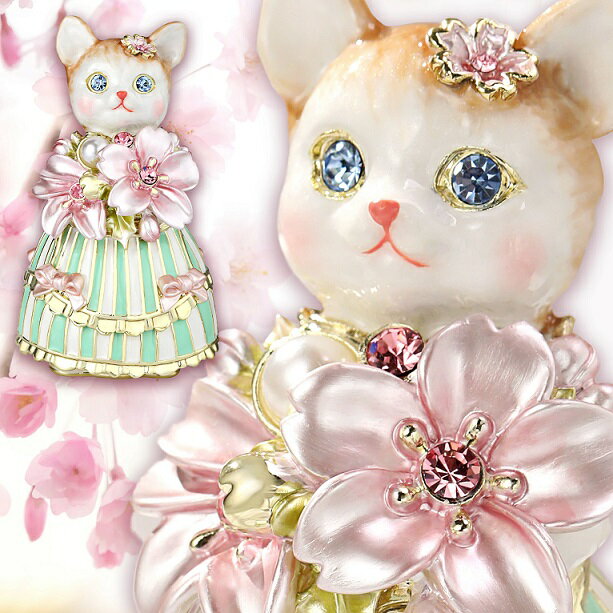 新作！ルル・キャンディ(桜)ジュエリーボックス・マンチカン・仔猫・ネコ・ねこ・ピィアース PIEARTH 贈り物・母の日・父の日・結婚祝い